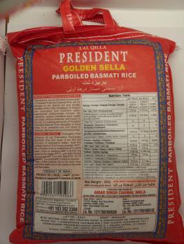 President Golden Sella Parboiled Basmati Rice, Nettogewicht 5kg